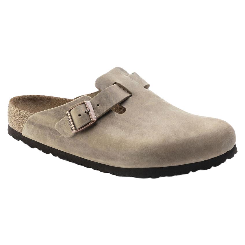 Birkenstock Boston Oiled Leather Soft Footbed Clog in Tabacco Brown