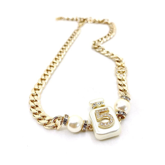 18K Chanel No. 5 Perfume Bottle Pendant Necklace