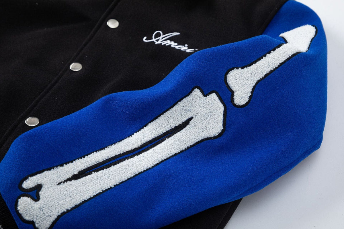 AMRI bone embroidered baseball jacket