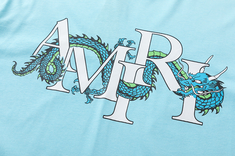 AMRI Men's Blue Cny Dragon T-Shirt