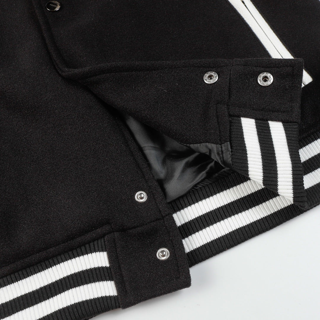 AMRI Logo-Appliquéd Leather Bomber Jacket