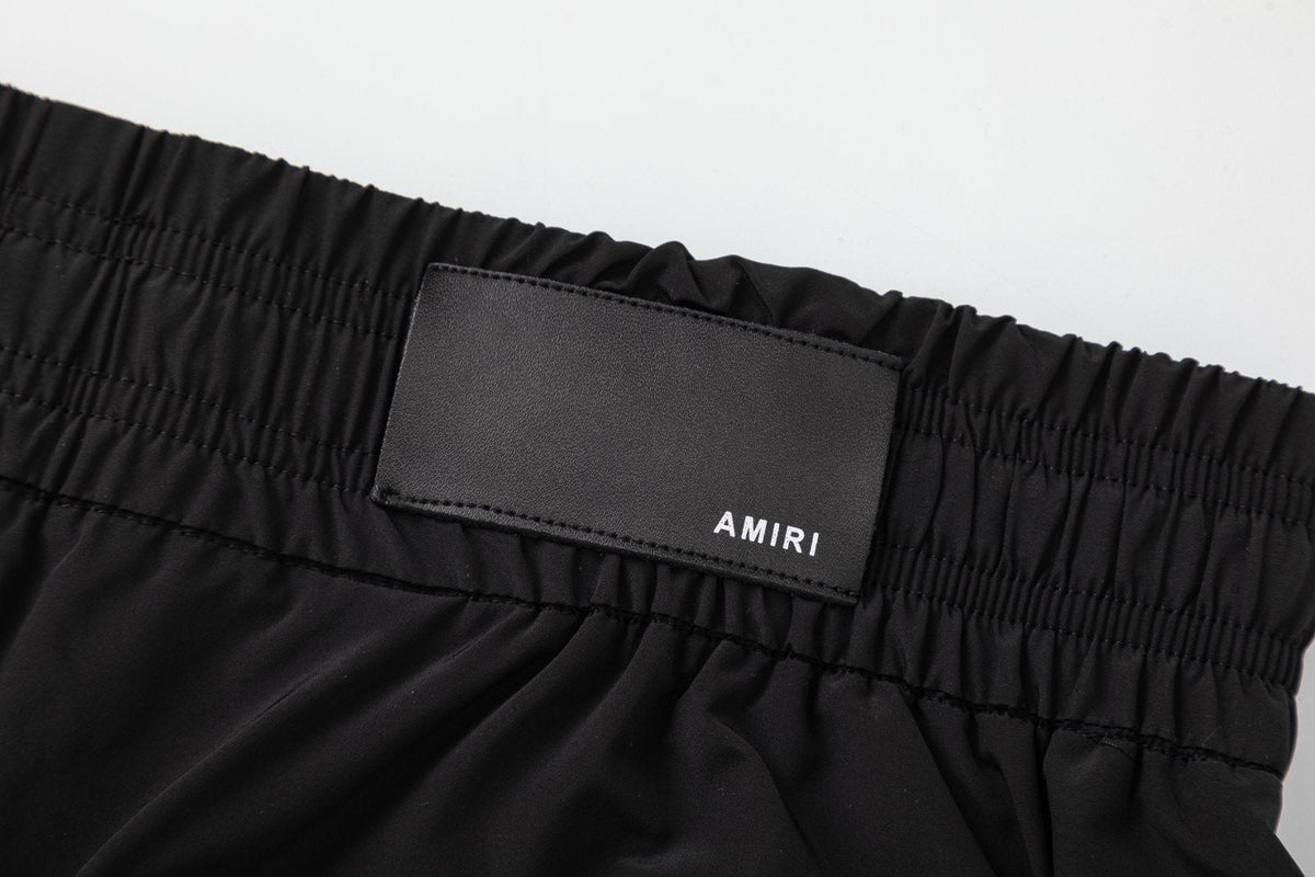 AMRI Pool Cue Straight-Leg Mid-Length Logo-Print Swim Shorts