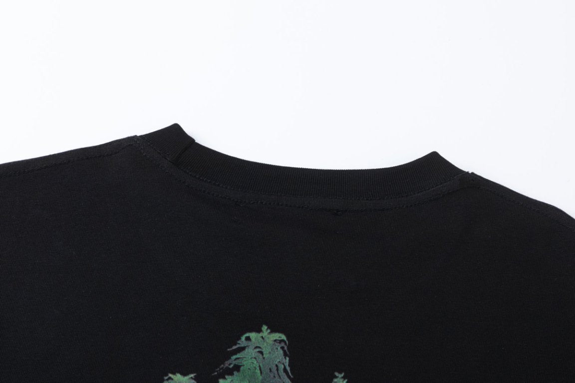 AMRI Leaf-Print Crewneck Cotton-Jersey T-Shirt