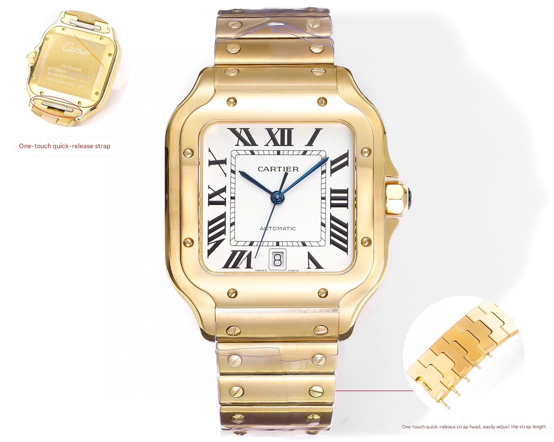 Santos Yellow Gold 39.8MMx47.5MM Watch (WGSA0029)