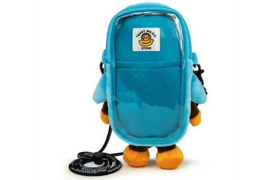 BAPE BABY MILO SHARK PLUSH MOBILE BAG - BLUE WHITE