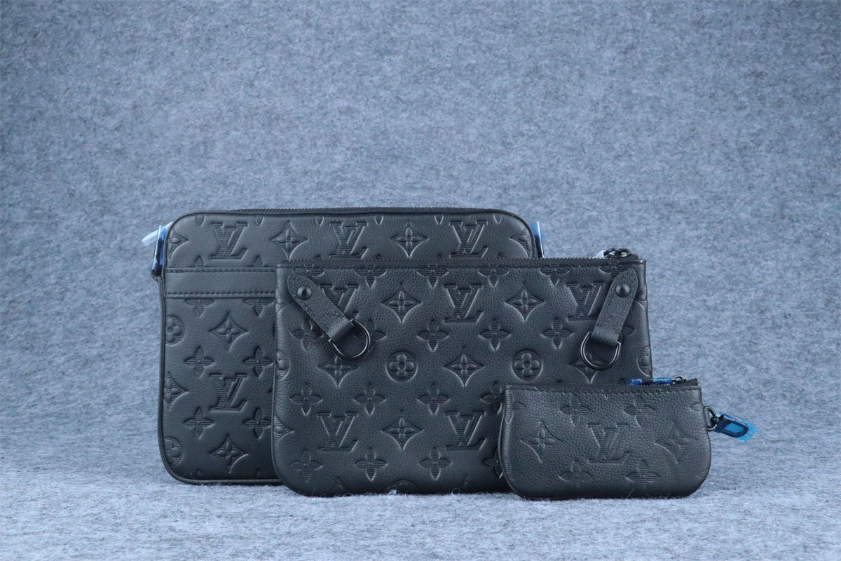 LV Trio Messenger 'Black Monogram Shadow Calfskin Leather'