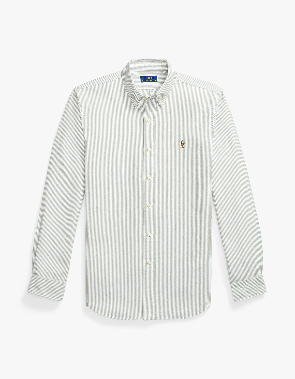 Custom Fit Striped Oxford Shirt - 6636J Shamrock/White