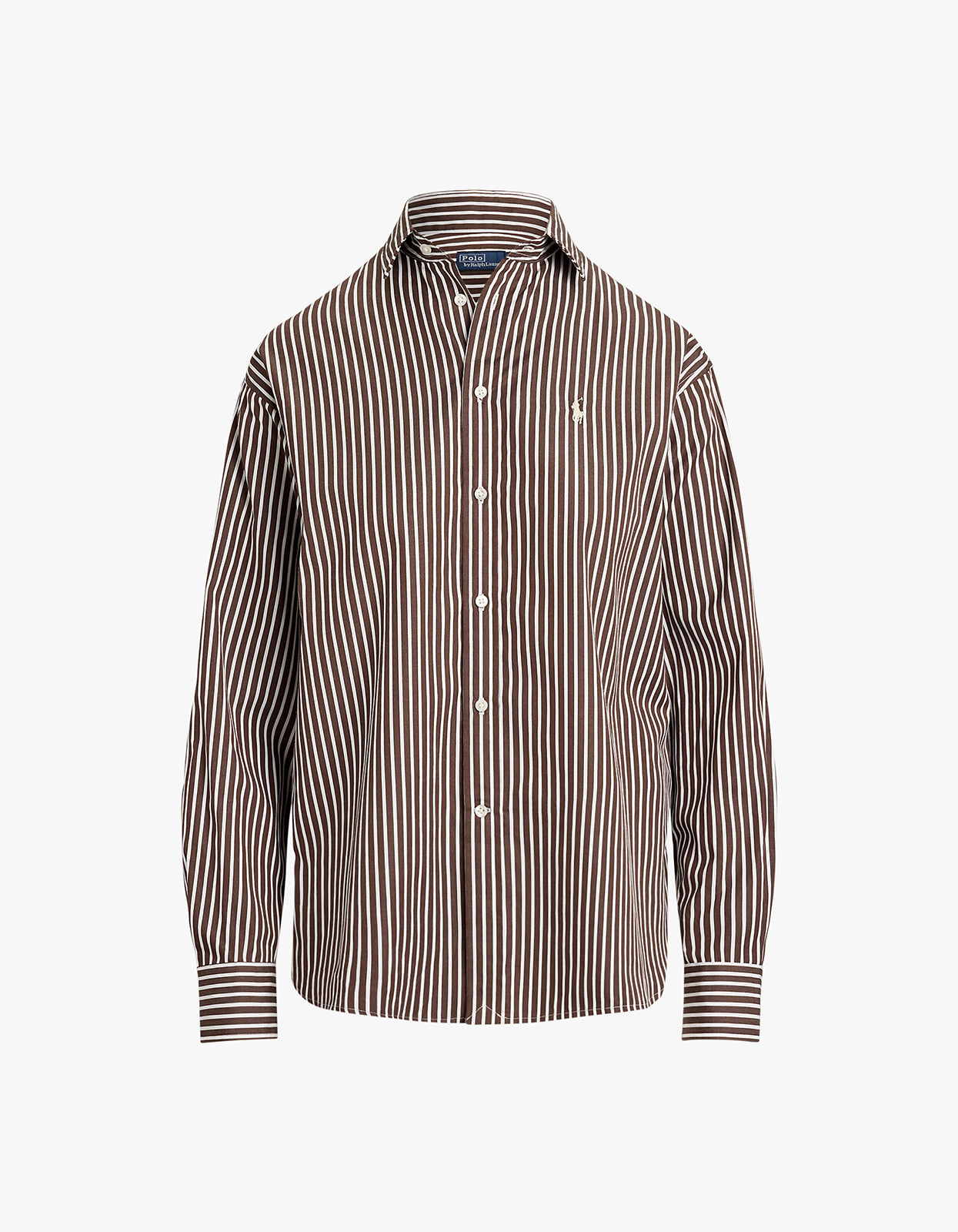 Ls Rmsy St Long Sleeve Blouse - Brown/White