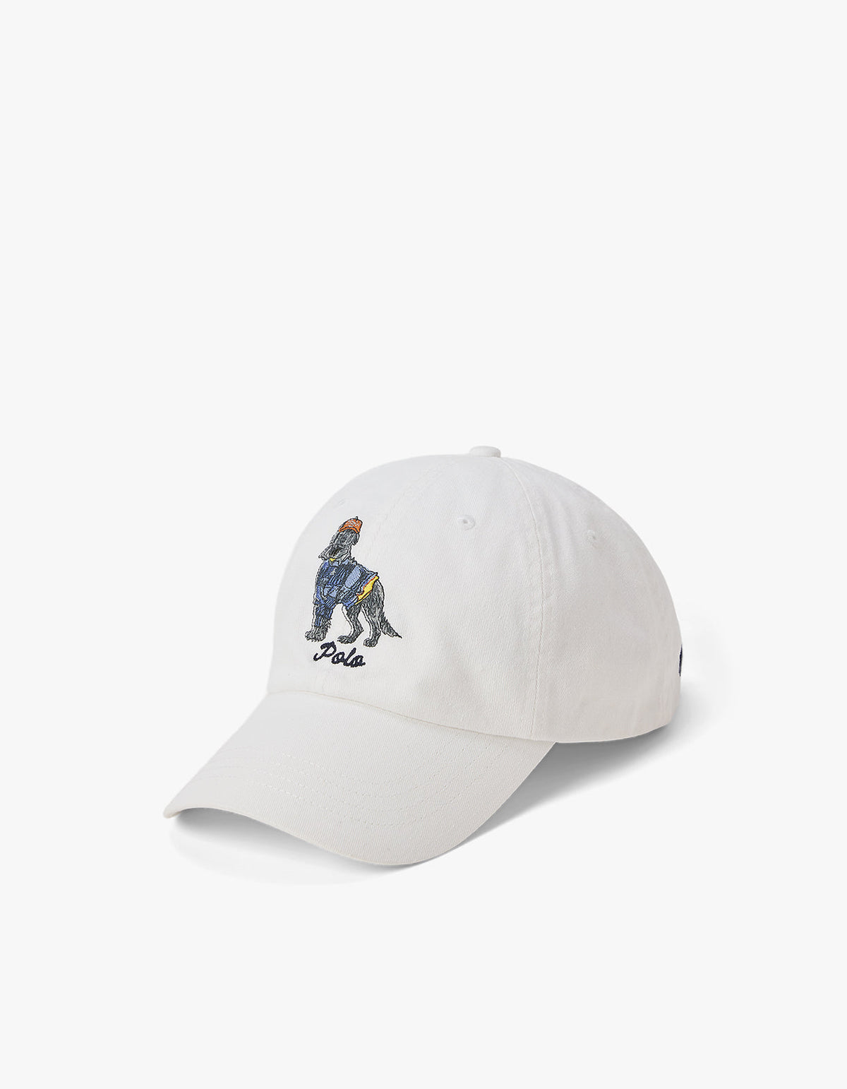 Dog Embroidered Twill Ball Cap - Ceramic White