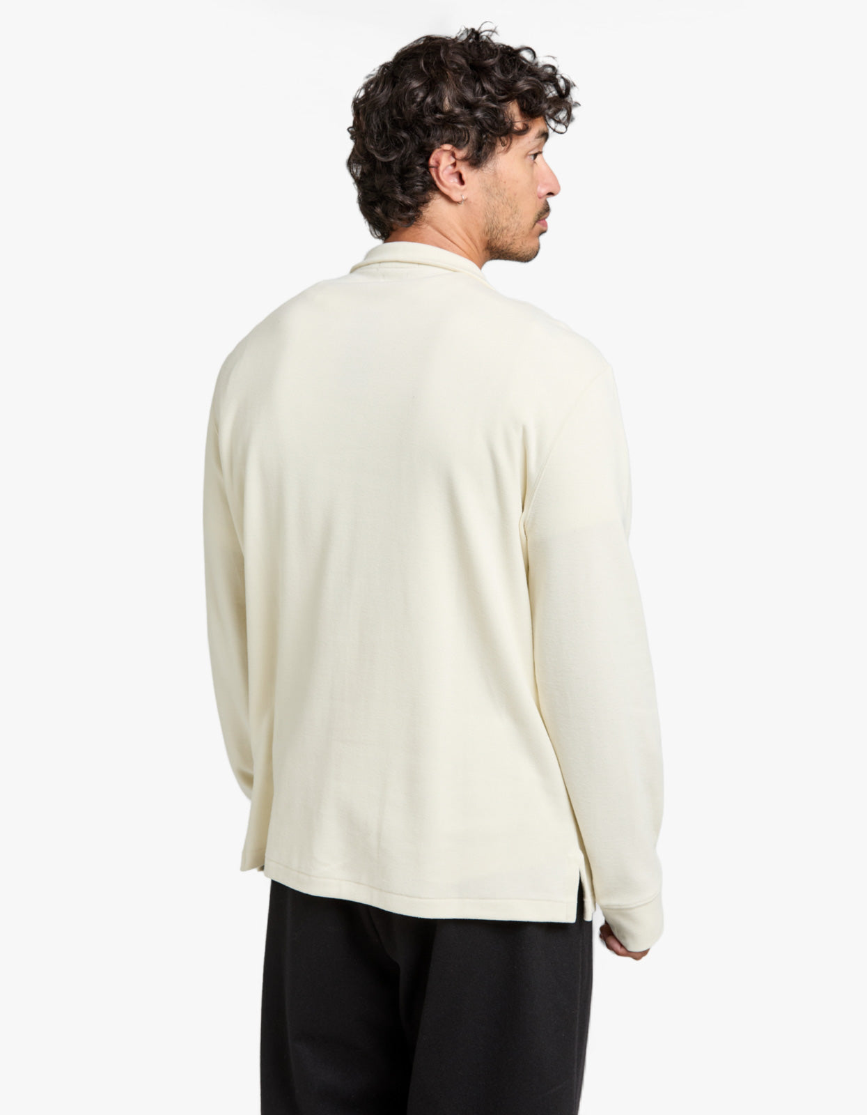 Estate Rib Quarter Zip Pullover - Parchment Cream