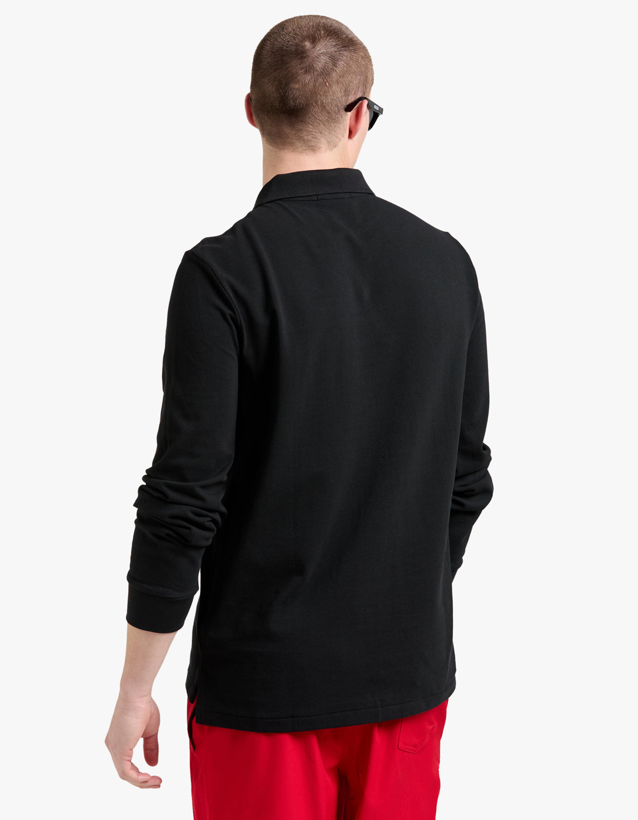 Custom Slim Fit Mesh L/S Polo Shirt - Polo Black/C3870
