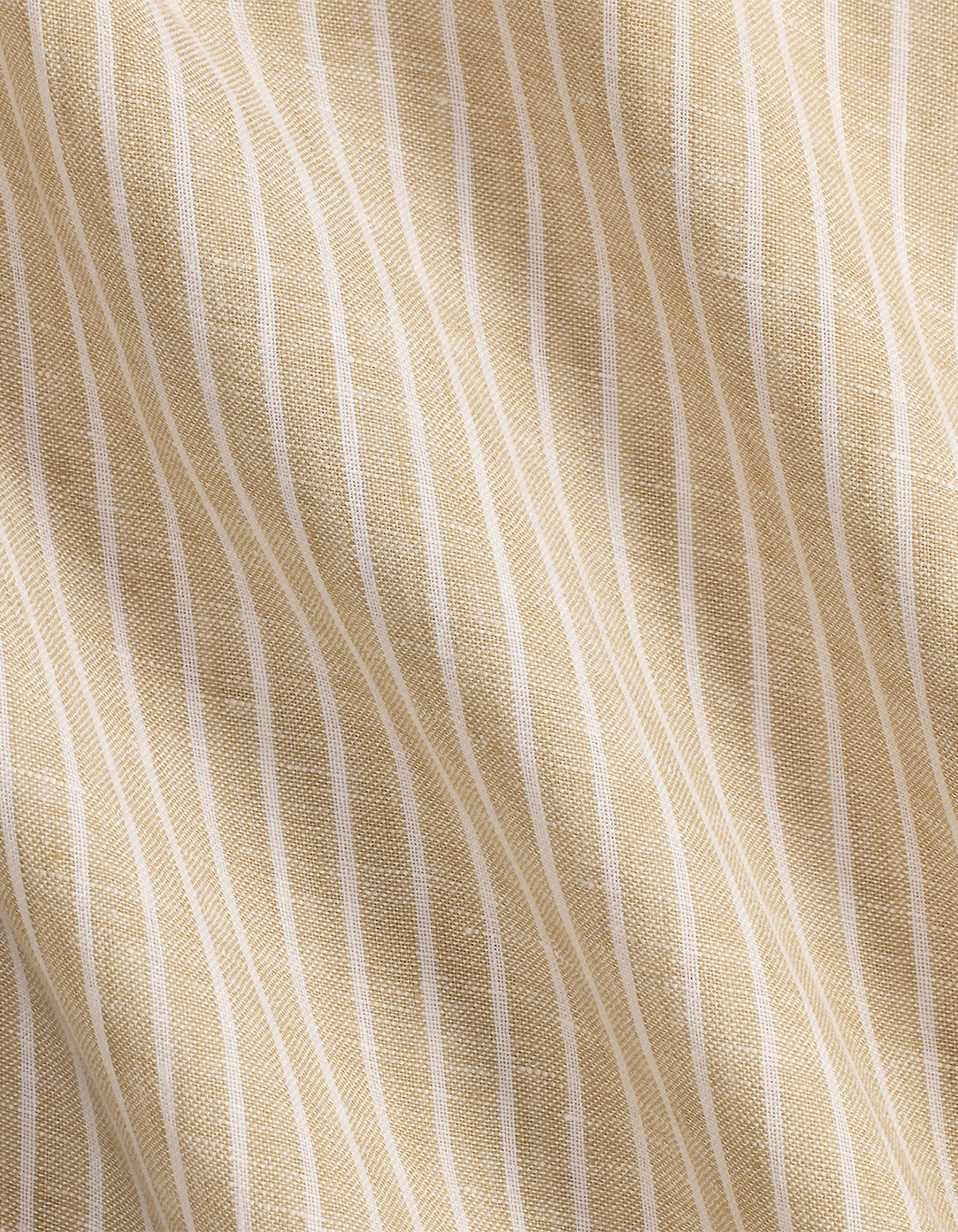 Custom Fit Striped Linen Shirt - 52F Costal Beige/White