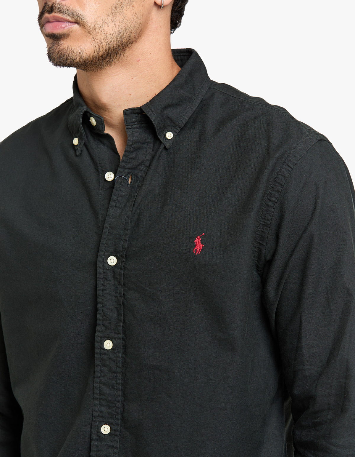 Custom Fit Oxford Shirt - Polo Black