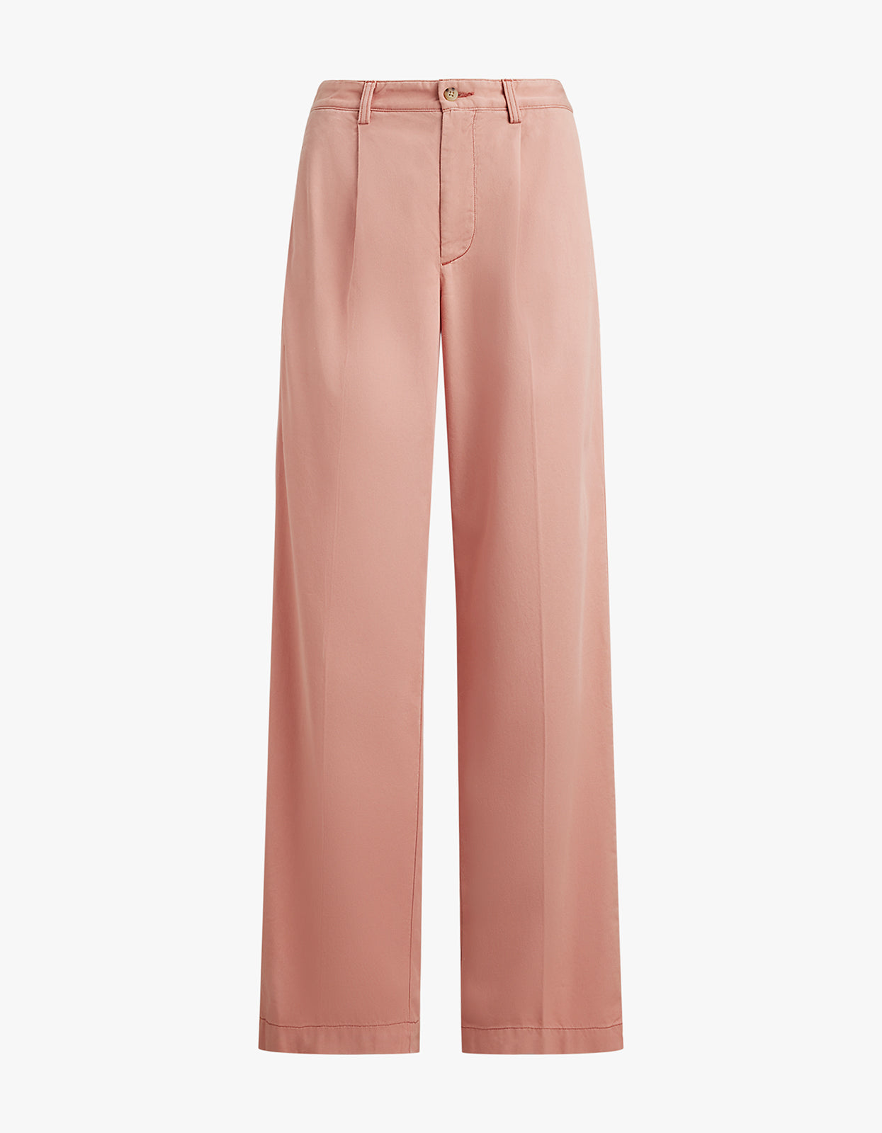 Pleated Cotton-Blend Relaxed Pant - Mauve