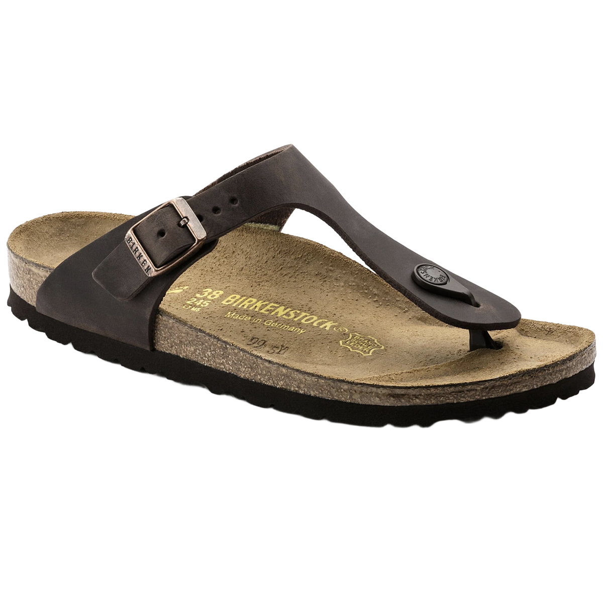 Birkenstock Gizeh Oiled Leather Classic Footbed Sandal in Habana