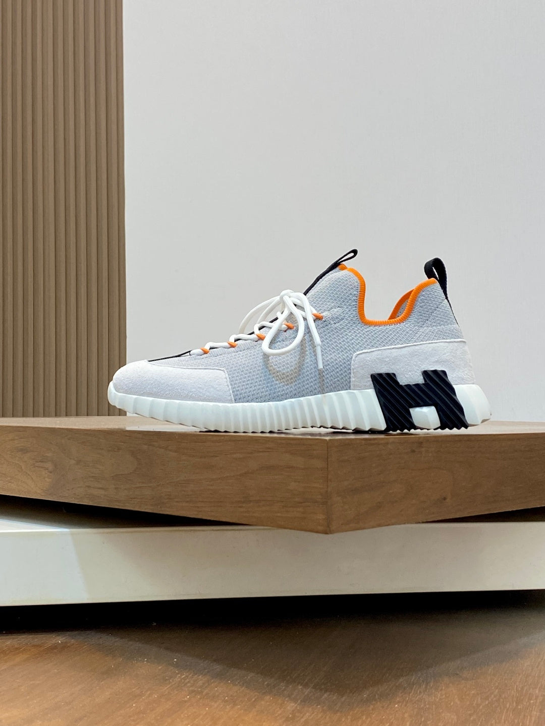 Hermès Suede and Denim Canvas Sneakers