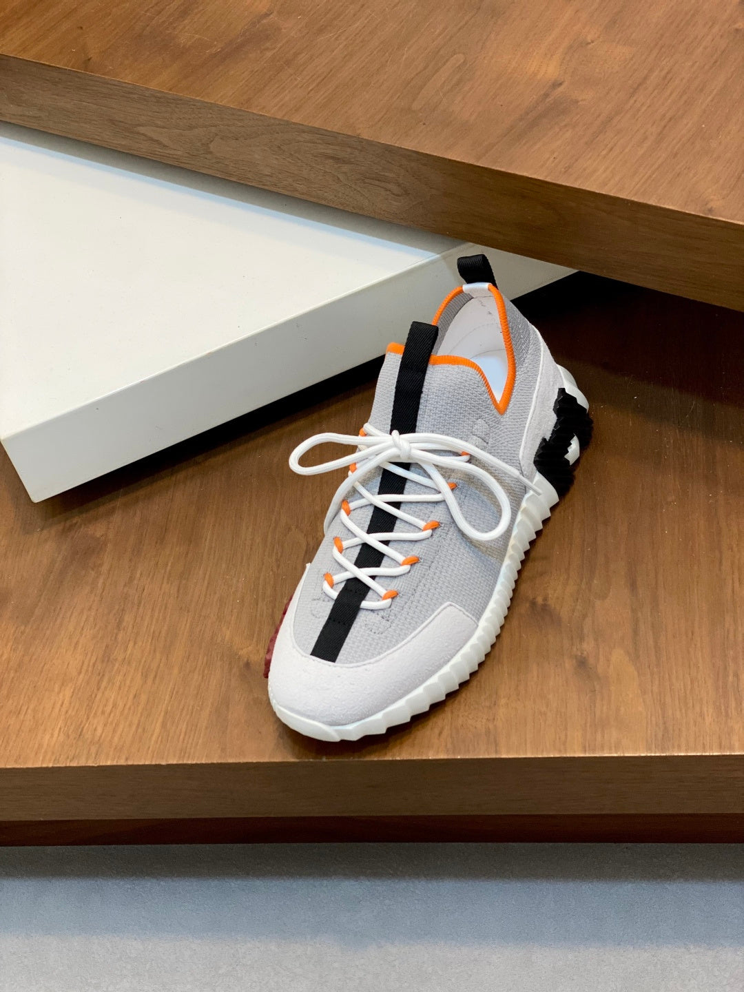 Hermès Suede and Denim Canvas Sneakers