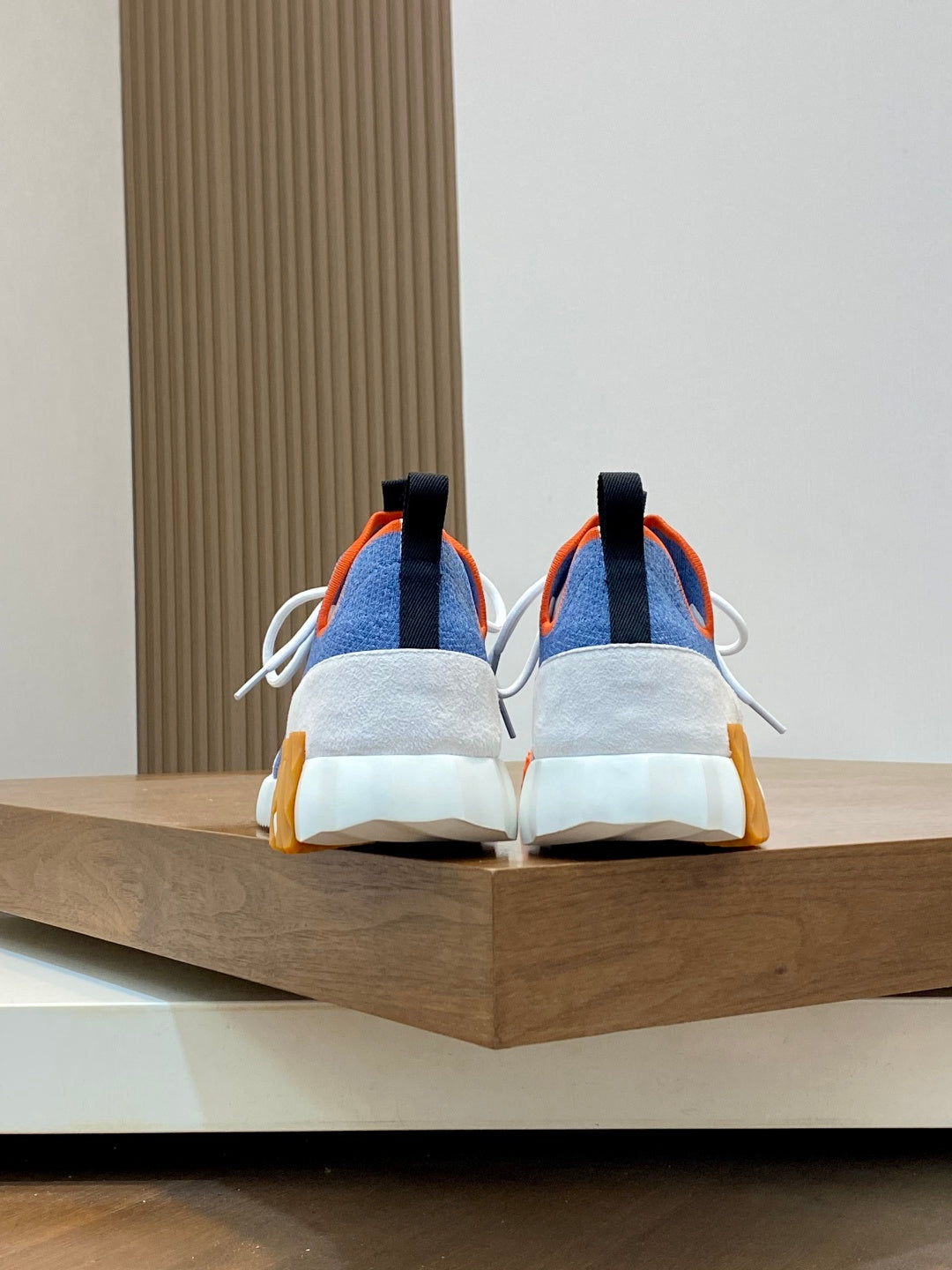 Hermès Suede and Denim Canvas Sneakers