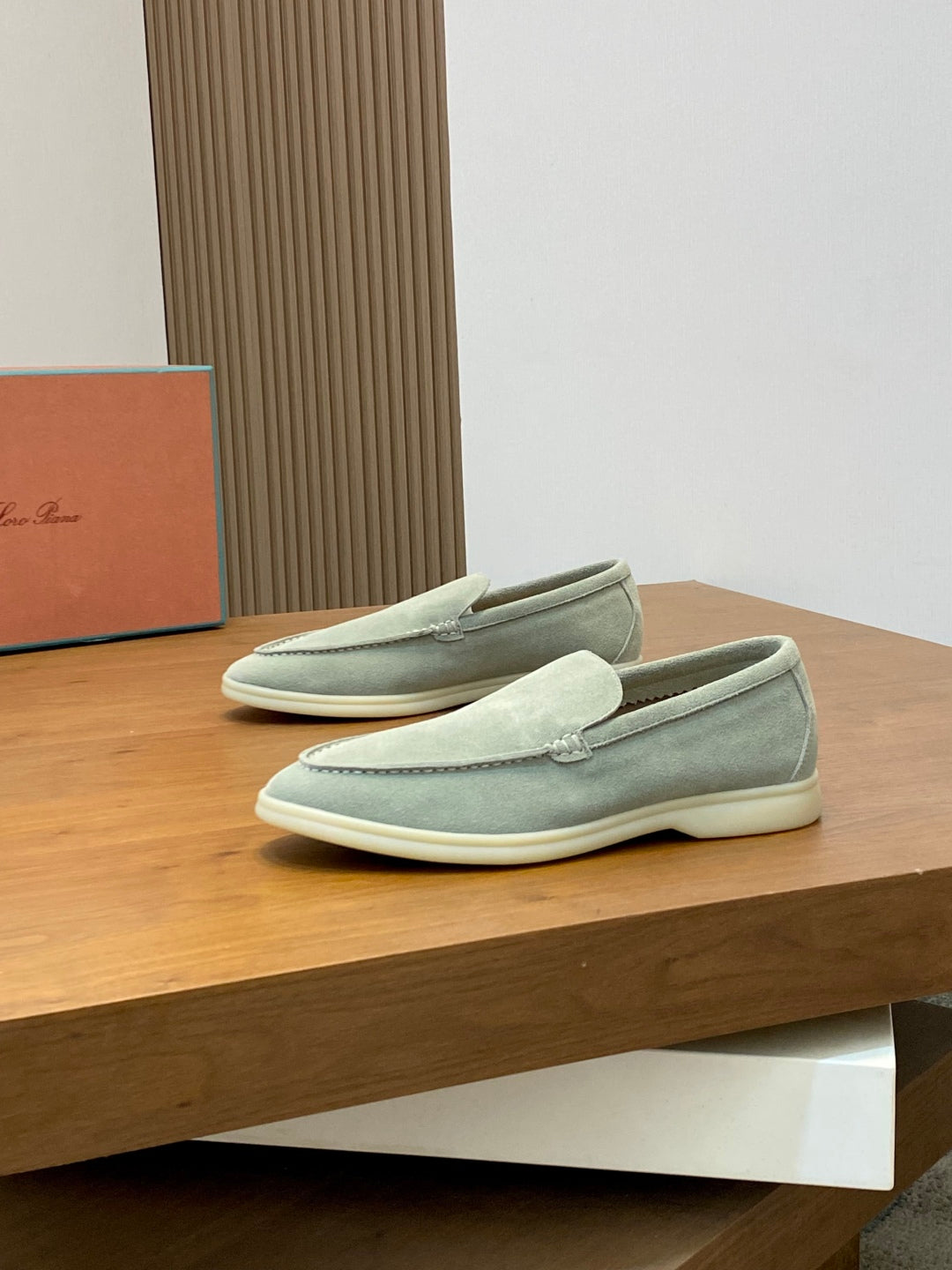 Loro Piana Suede Leather Slip-On Loafers