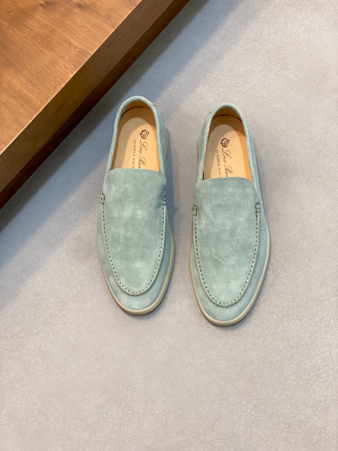 Loro Piana Suede Leather Slip-On Loafers