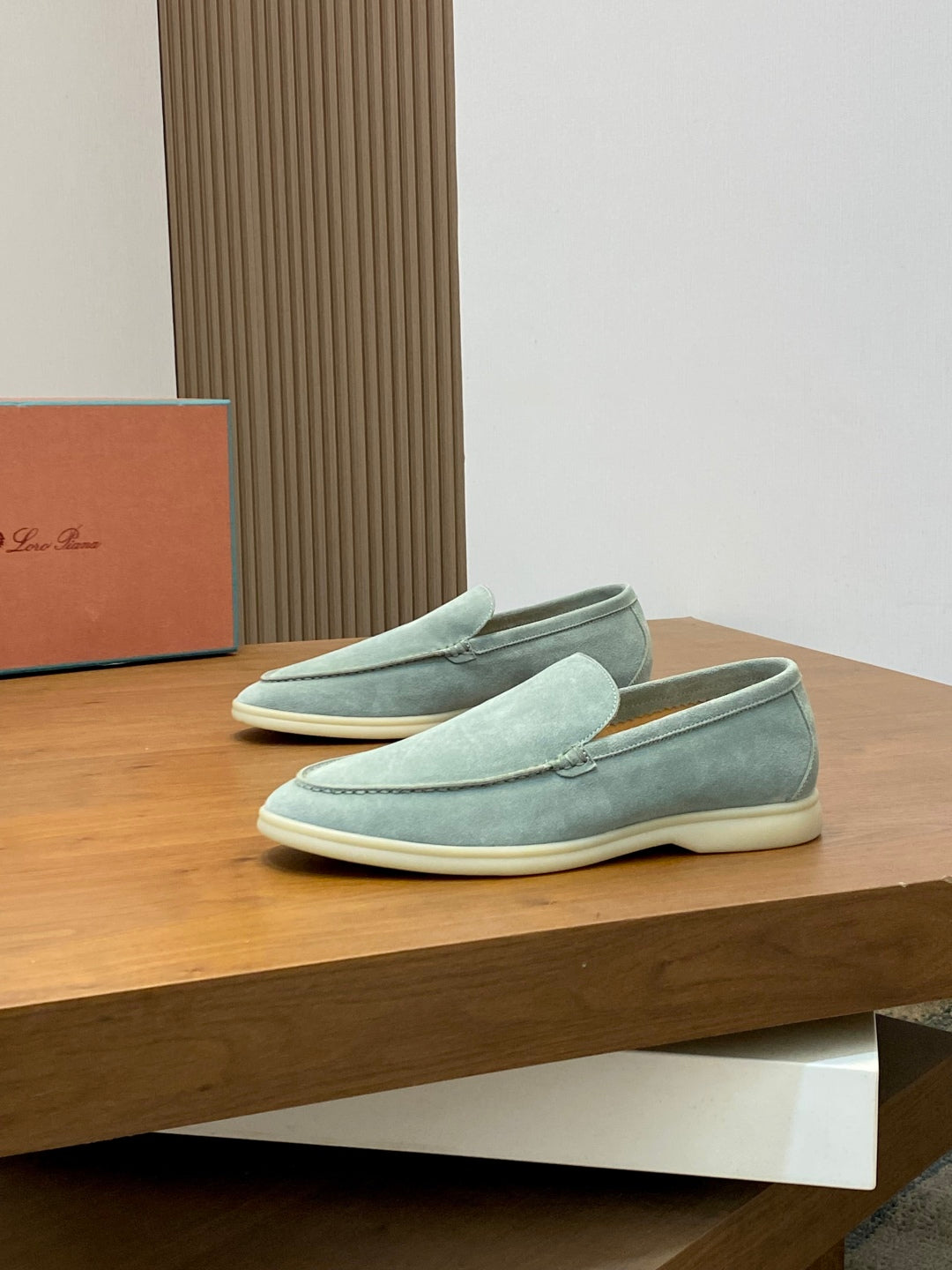 Loro Piana Suede Leather Slip-On Loafers