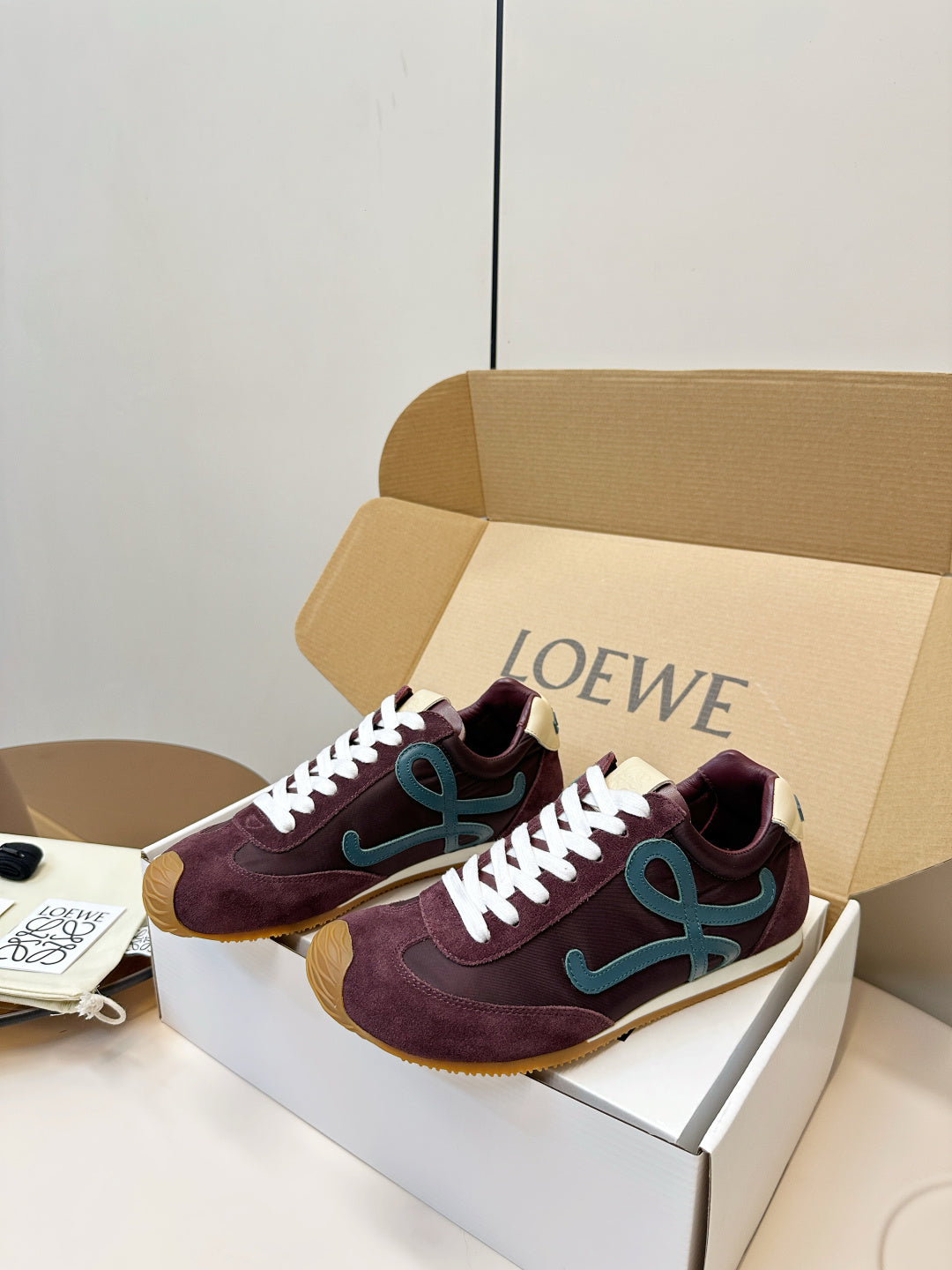 Loewe Ballet Runner 2.0 Burgundy Sneakers