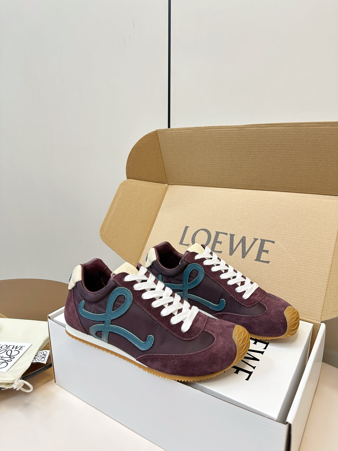 Loewe Ballet Runner 2.0 Burgundy Sneakers