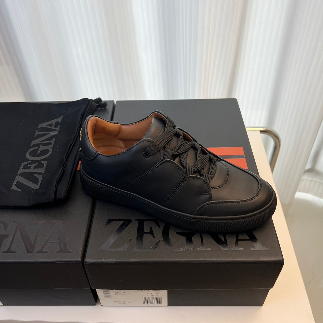 Zegna TIZIANO Calfskin Low-Top Sneakers
