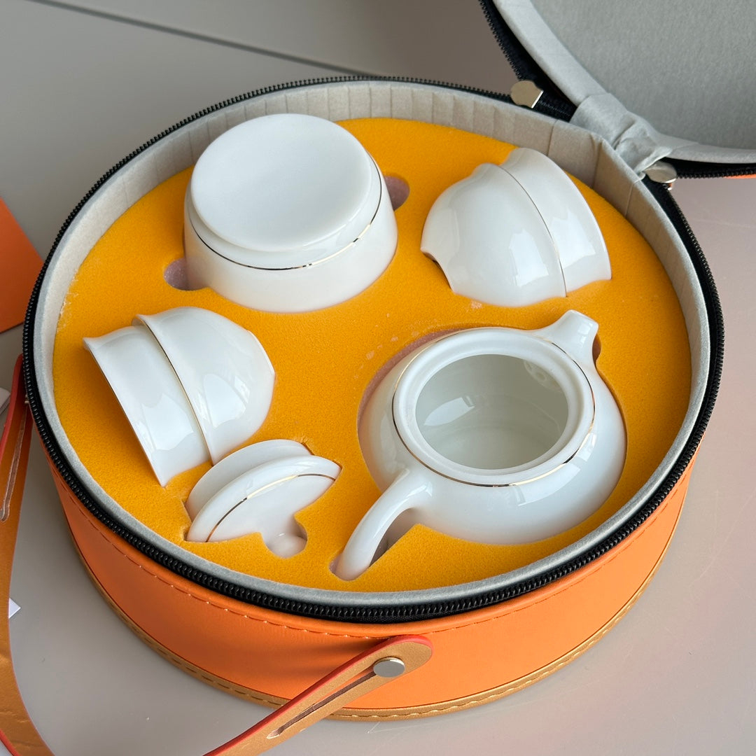 Hermes Lamb Fat Jade Travel Tea Set