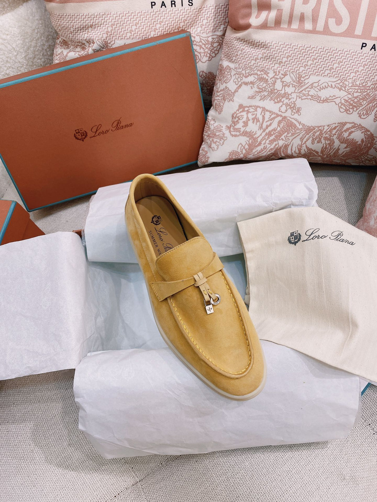 Loro Piana Glossy Cashmere Loafers