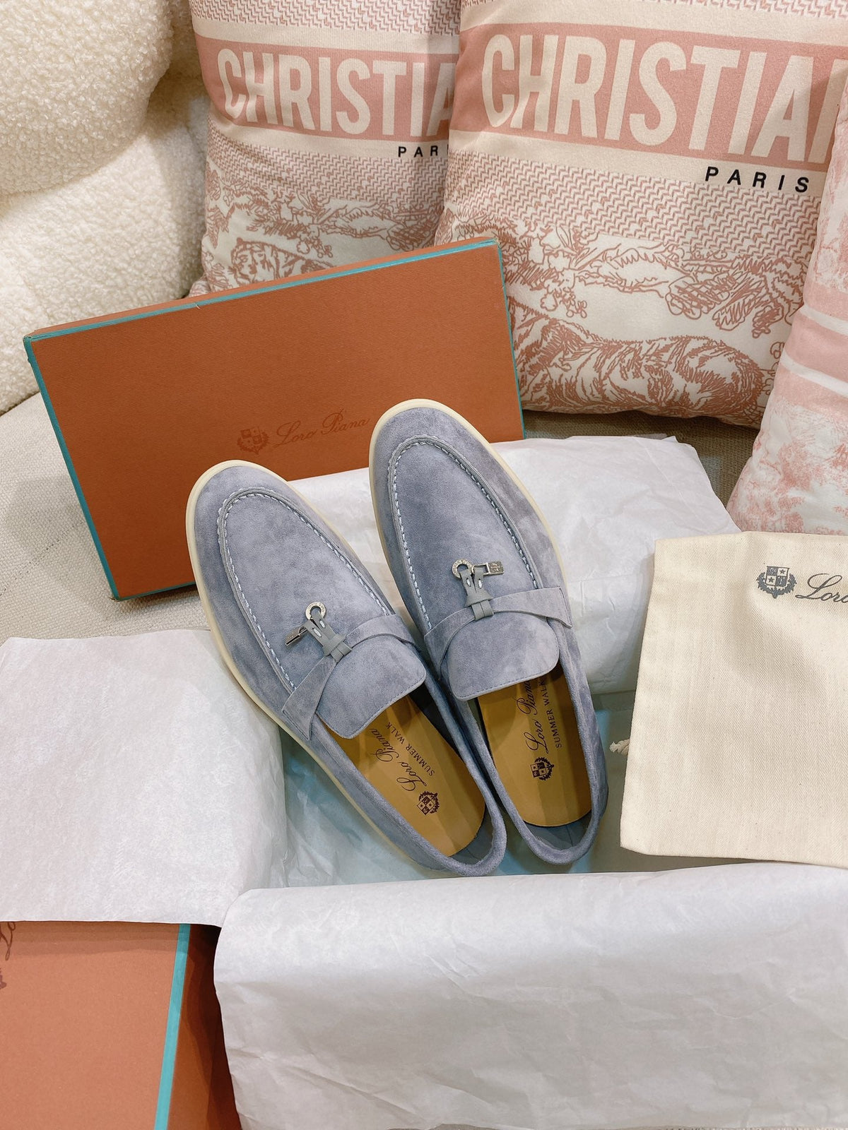 Loro Piana Glossy Cashmere Loafers