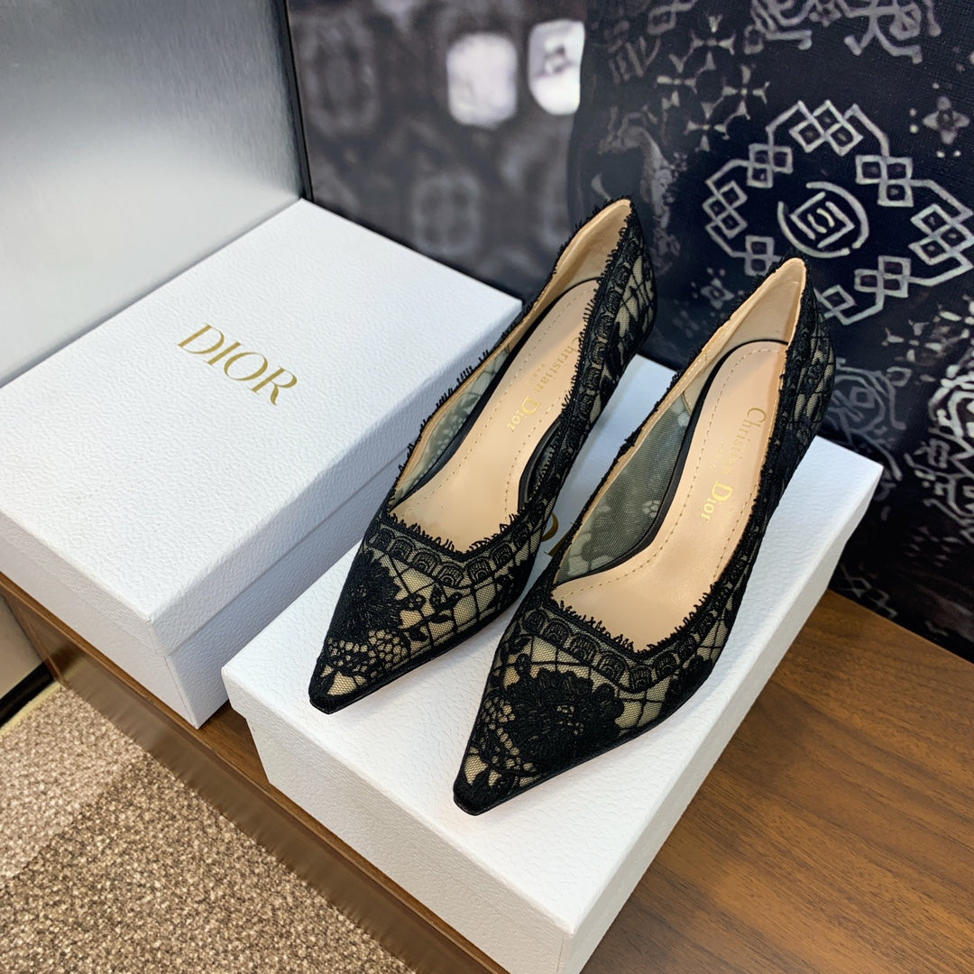 Dior CD Roses Jacquard Embroidery High-Heel Pumps – 2024 Spring/Summer Collection
