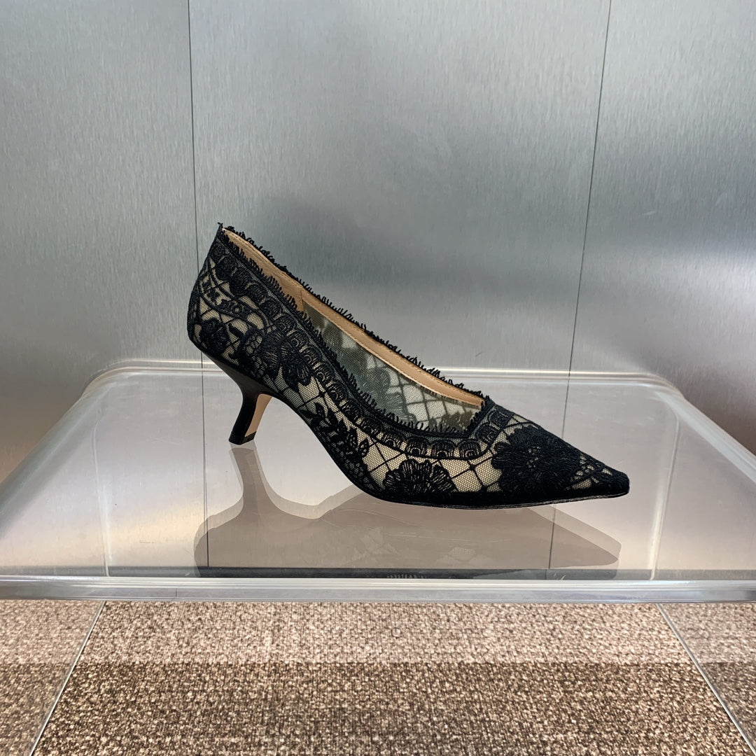 Dior CD Roses Jacquard Embroidery High-Heel Pumps – 2024 Spring/Summer Collection