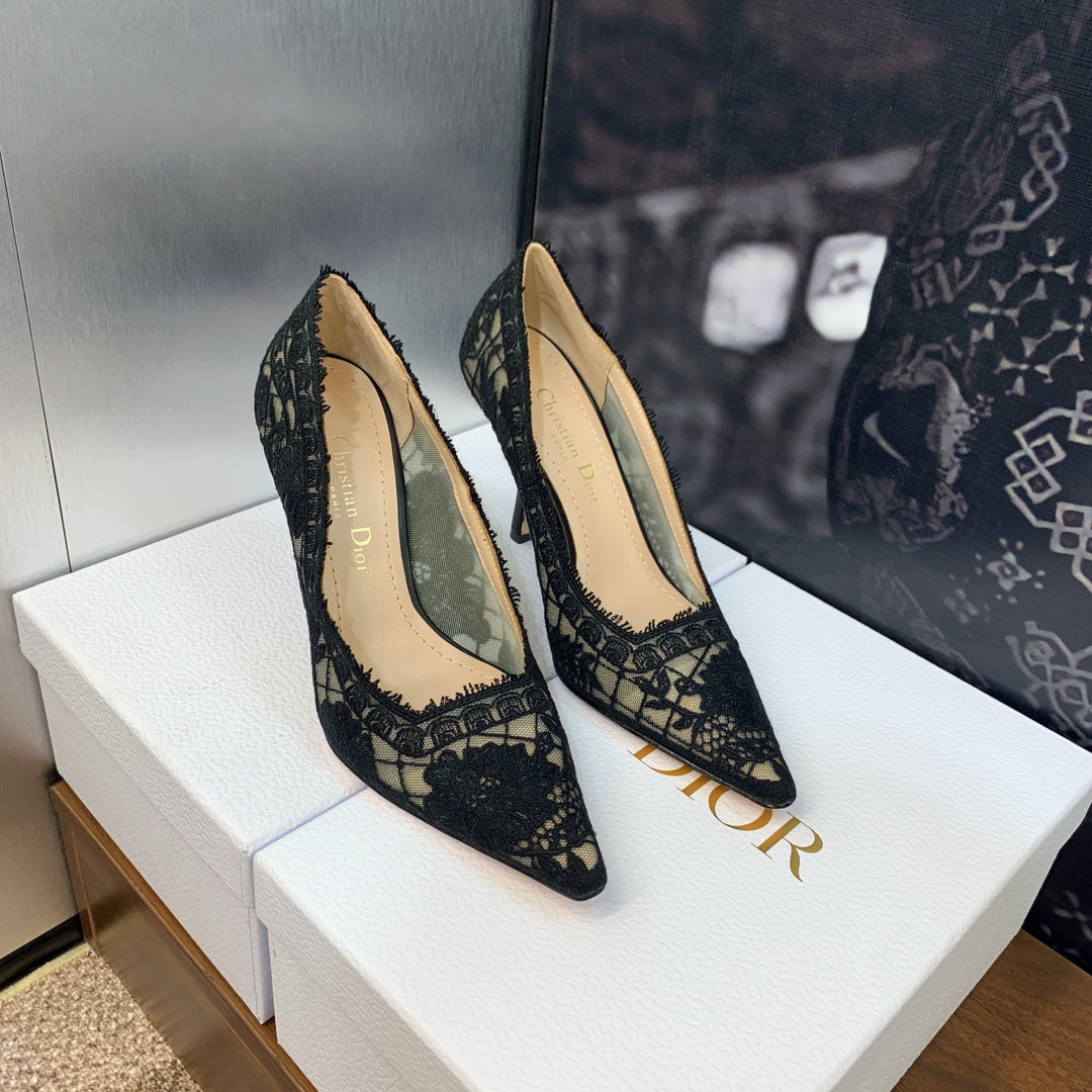 Dior CD Roses Jacquard Embroidery High-Heel Pumps – 2024 Spring/Summer Collection
