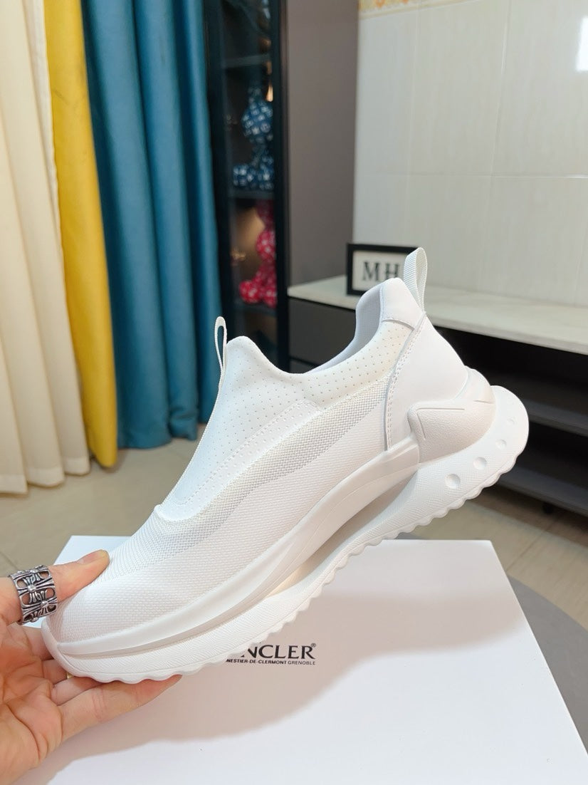 Moncler Calfskin Lace-Up Casual Sneakers