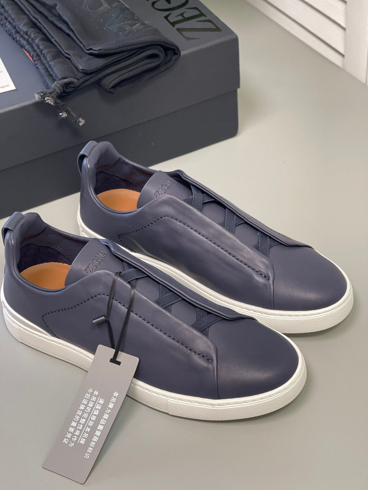 Zegna SECONDSKIN Triple Stitch Low-Top Sneakers