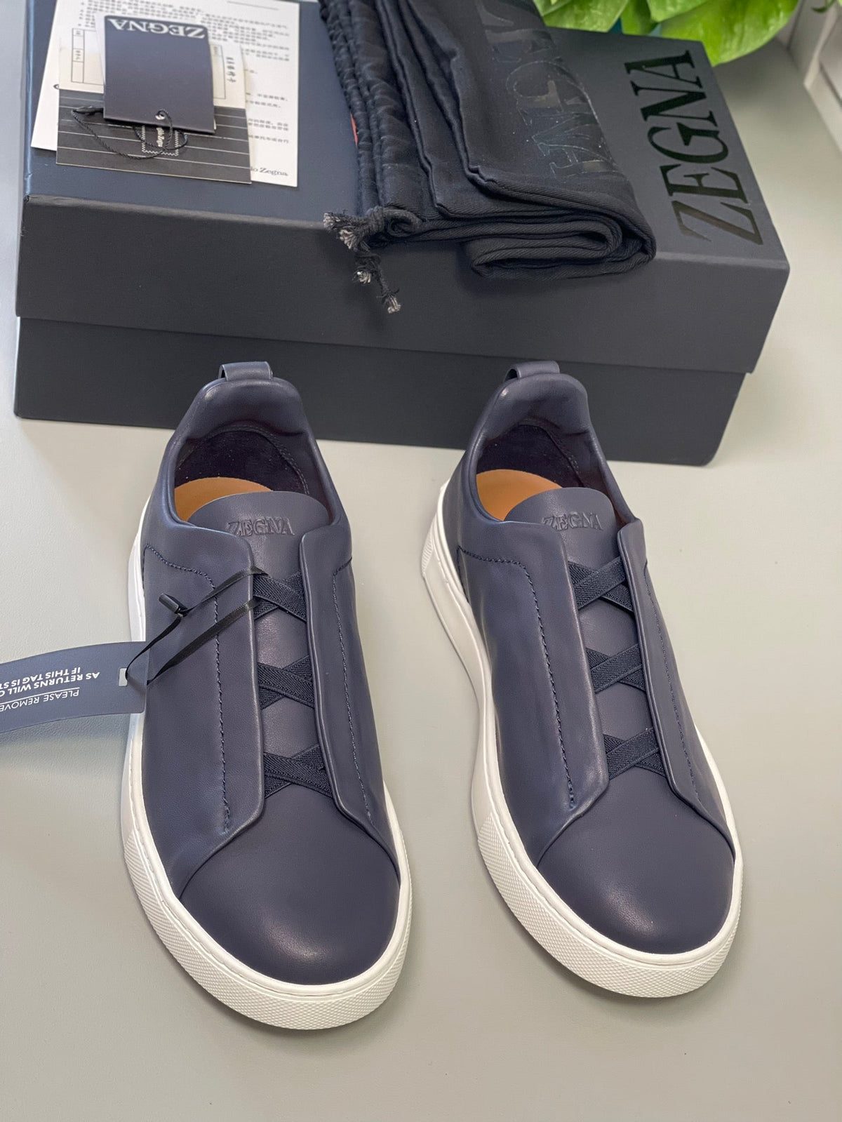 Zegna SECONDSKIN Triple Stitch Low-Top Sneakers