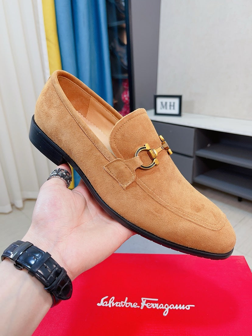 Ferragamo Men's Suede Business Loafers