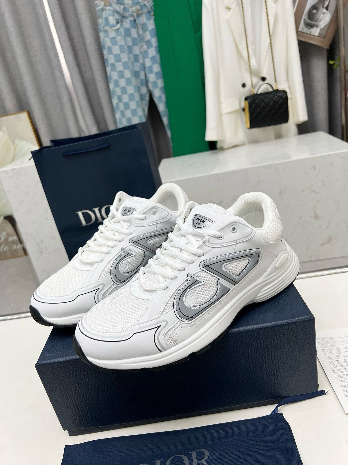 Dior B30 Unisex Mesh and Leather Sneakers