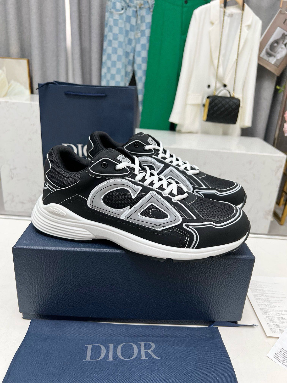 Dior B30 Unisex Mesh and Leather Sneakers