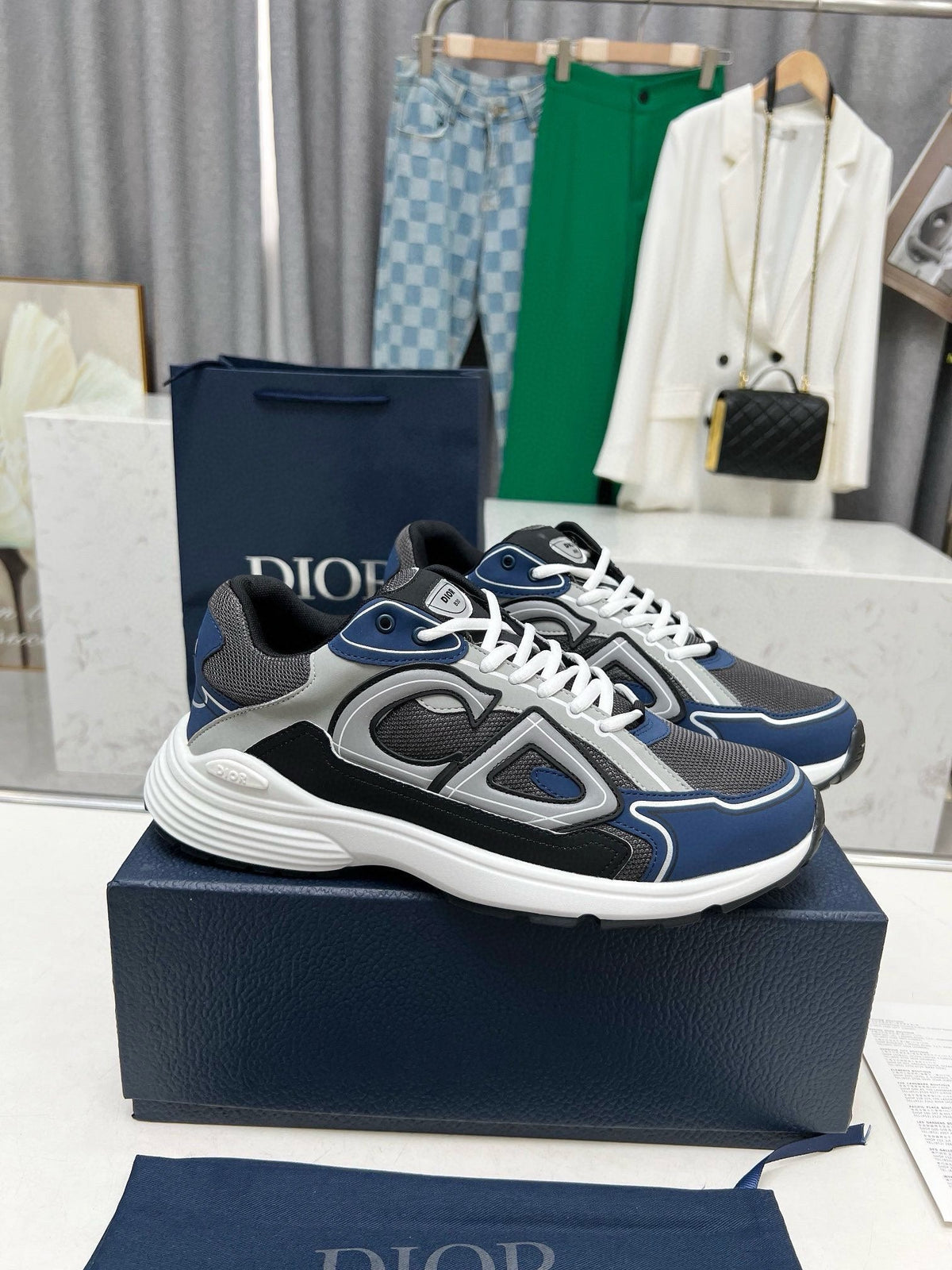 Dior B30 Unisex Mesh and Leather Sneakers