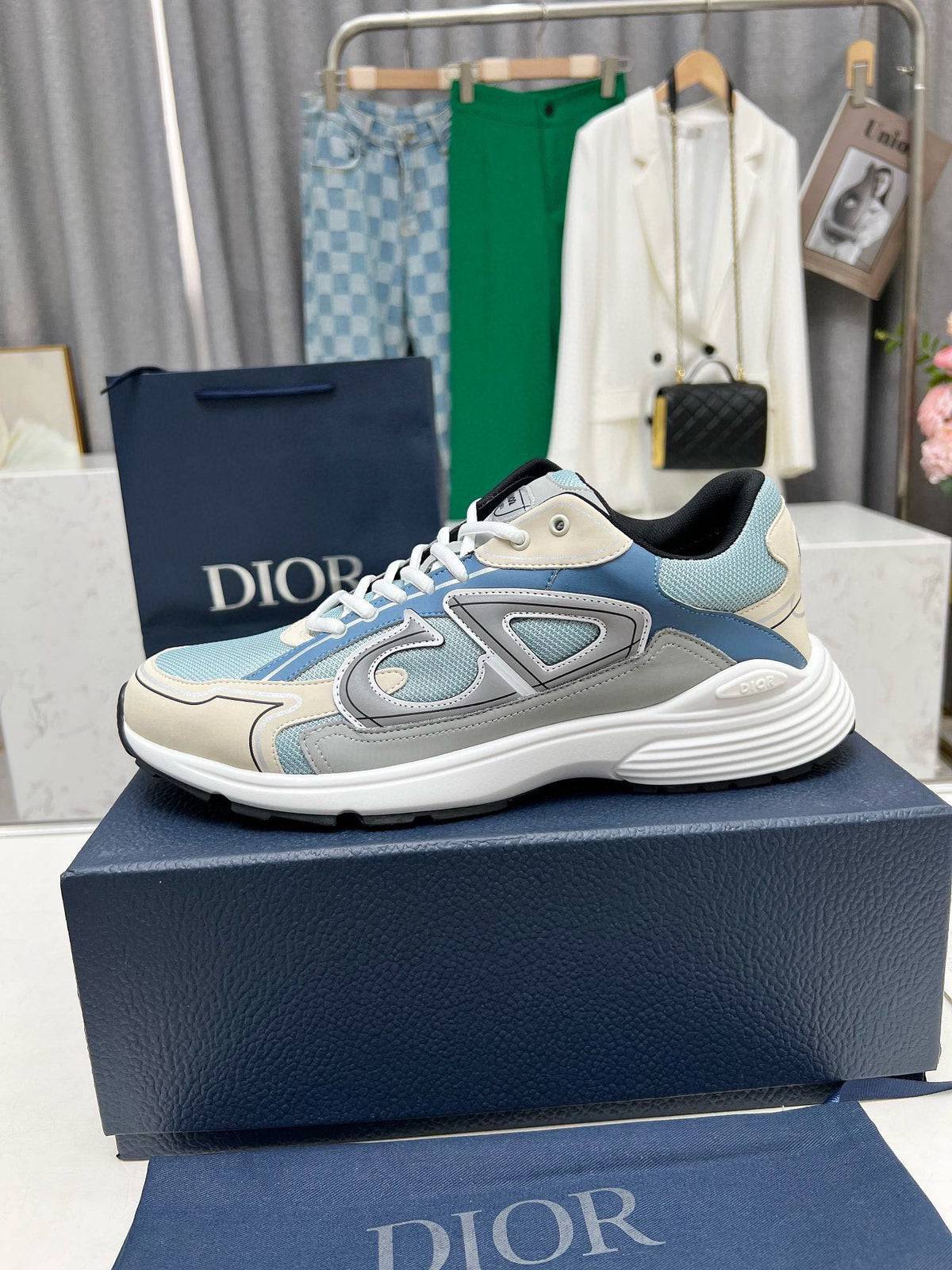 Dior B30 Unisex Mesh and Leather Sneakers