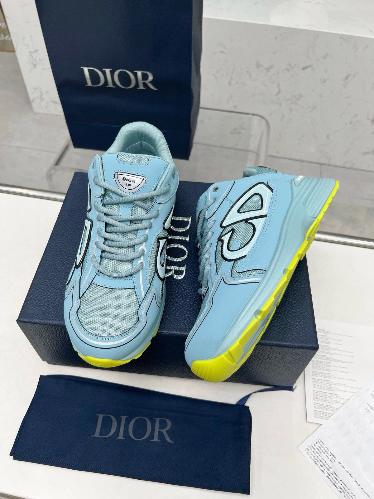 Dior B30 Unisex Mesh and Leather Sneakers