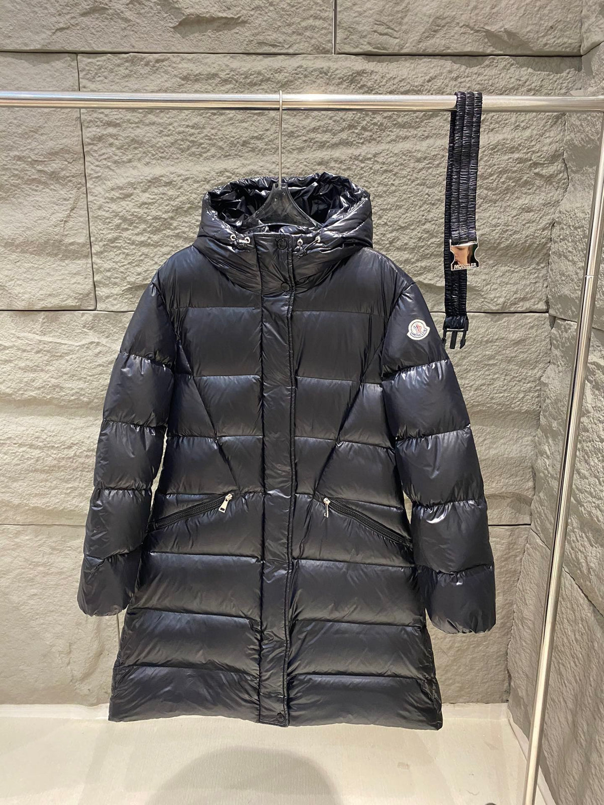 Moncler Bellevue Women's Long Belted Down Jacket