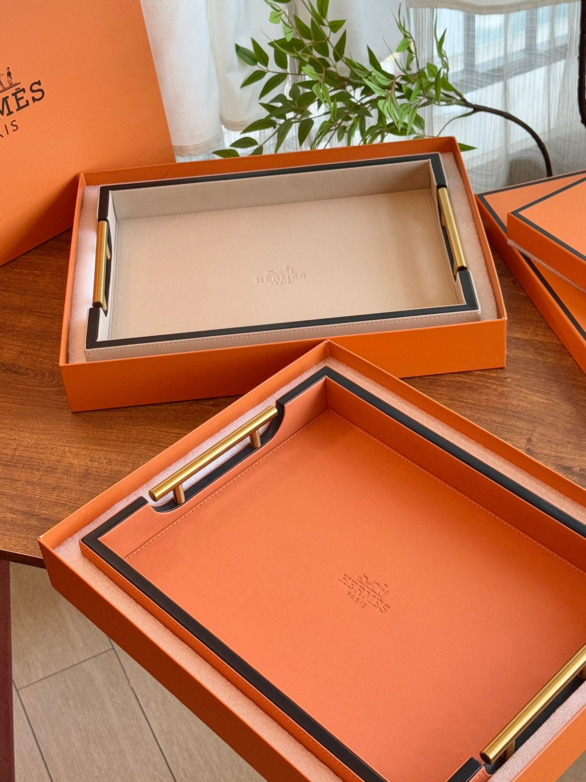 Hermès Leather Decorative Tray