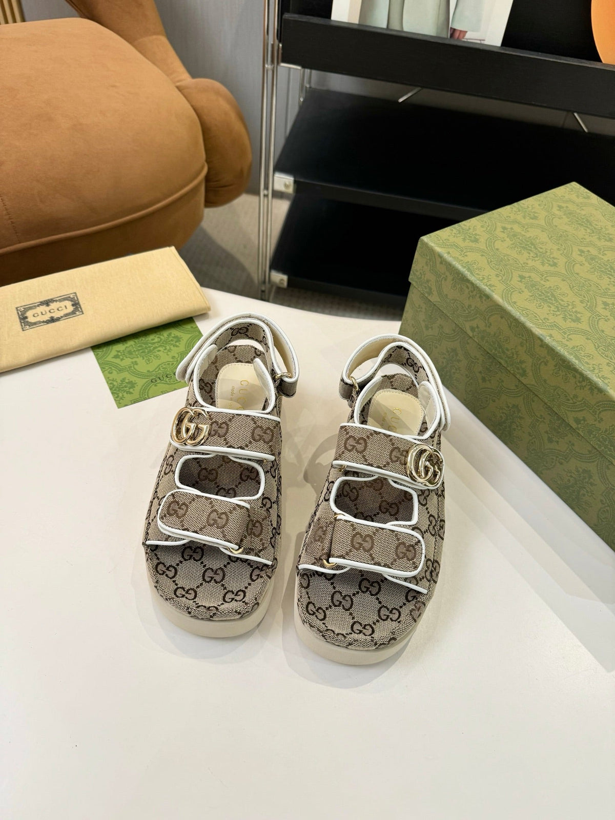 Gucci Velcro Platform Sandals – 2025 Collection