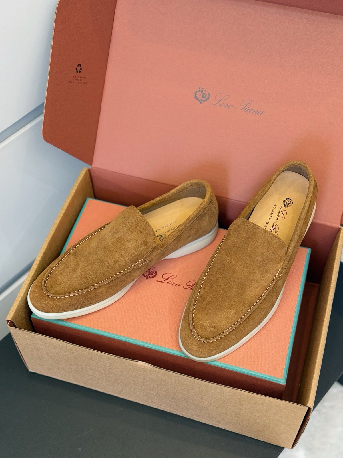 Loro Piana Italian Handmade Suede Loafers