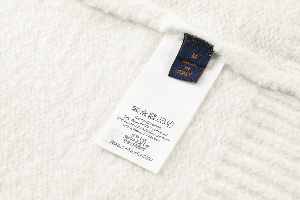 Louis Vuitton Embroidered Pearl Logo Knit Sweater – 2025SS