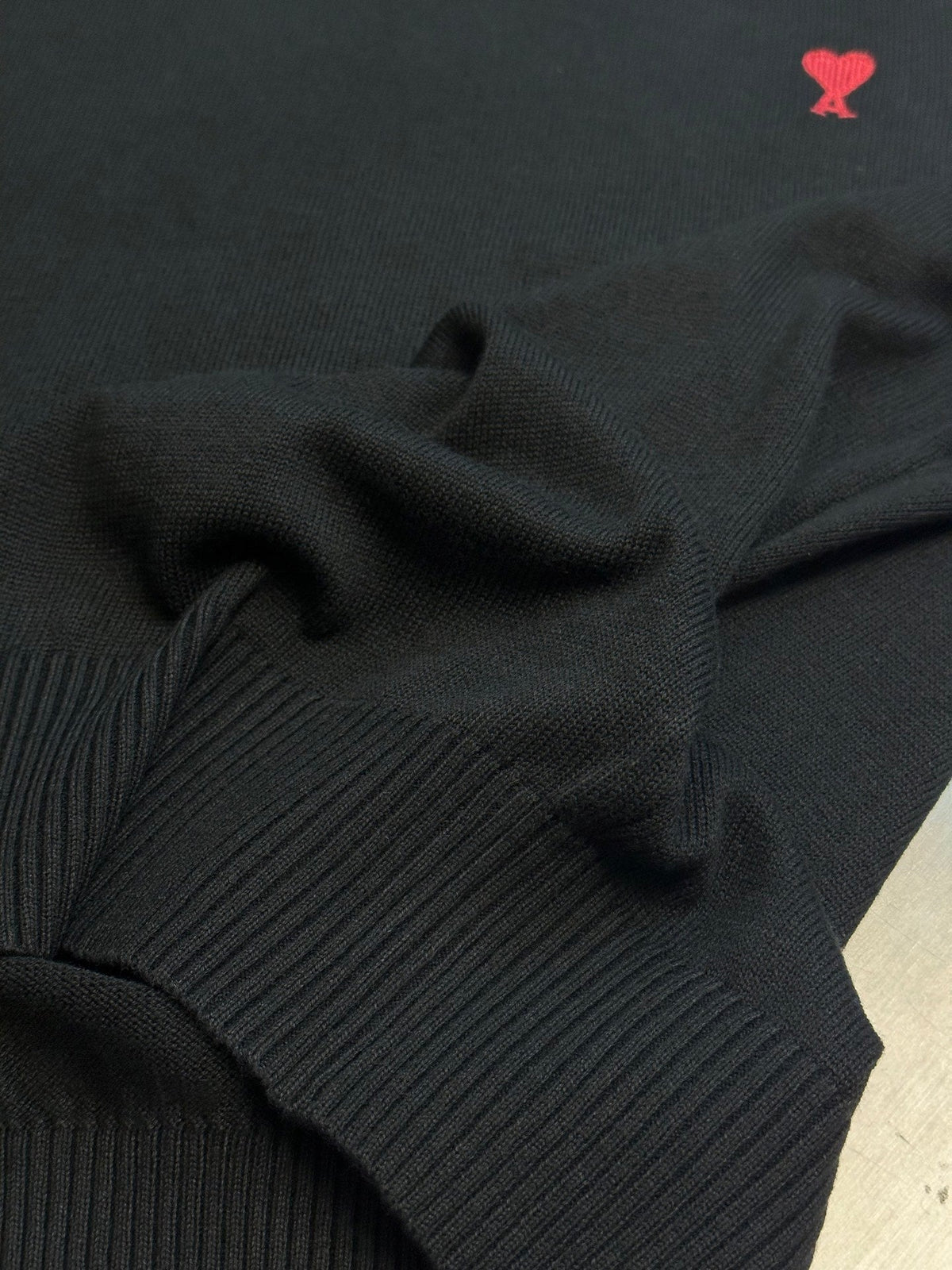 AMI Paris Heart Embroidery Merino Sweater
