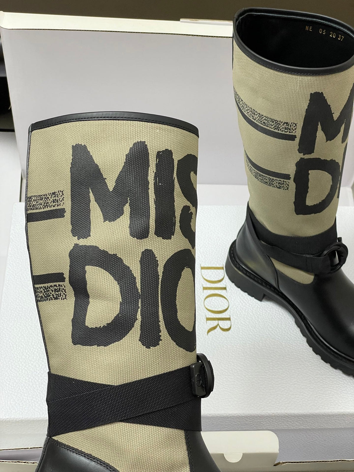 Dior D-Major Graffiti Mid-Tube Combat Boots – Autumn/Winter Collection